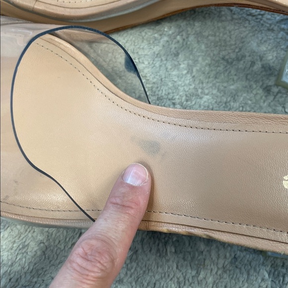 Larroude Jenn Lucite Heeled Mules Nude Beige Clear Sandals Cinderella Sz 10 - Picture 12 of 15